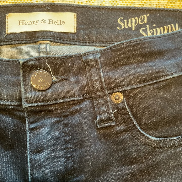 Henry & Belle Jeans, Super Skinny, Dark Blue Denim, 5-Pocket Style, Sz 27 x 32.5 - Picture 5 of 12